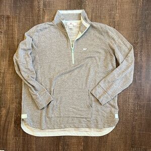 VINEYARD VINES Women’s Gray Quarter-Zip pullover Large
